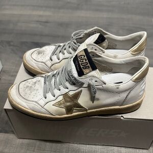Golden Goose White Ballster with Sneakers with Gold Star